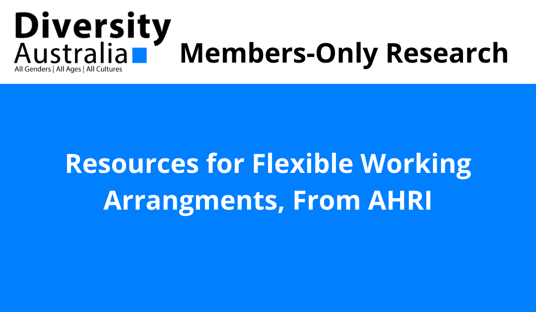 Resources for Flexible Working Arrangements – From AHRI