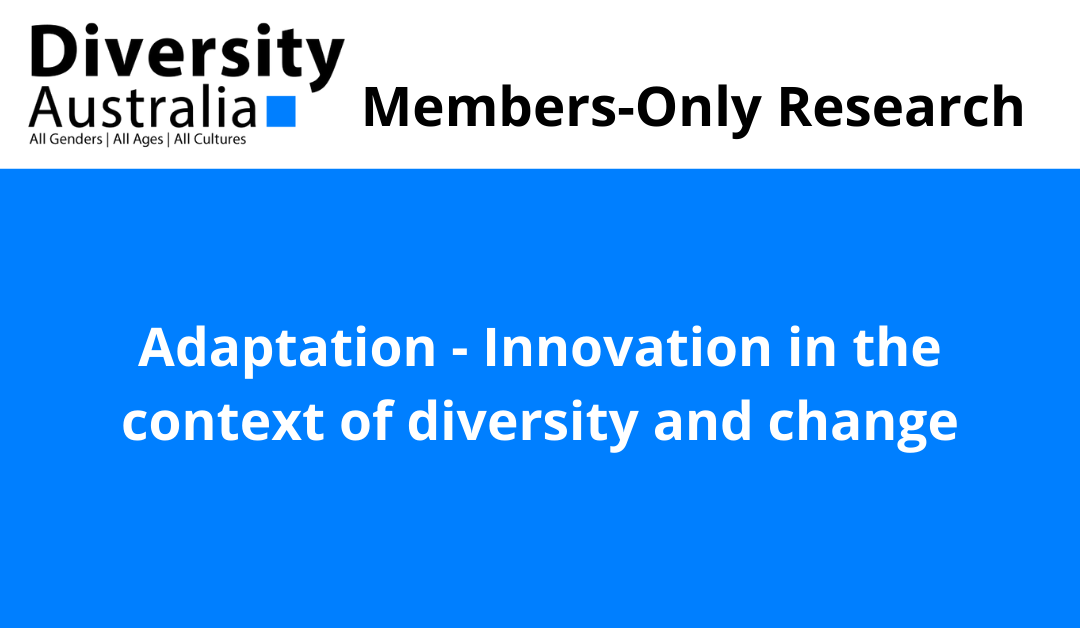 Adaptation – Innovation in the context of diversity and change