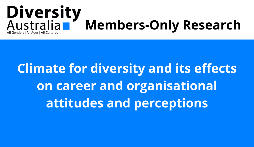 Climate for diversity and its effects on career and organisational attitudes and perceptions