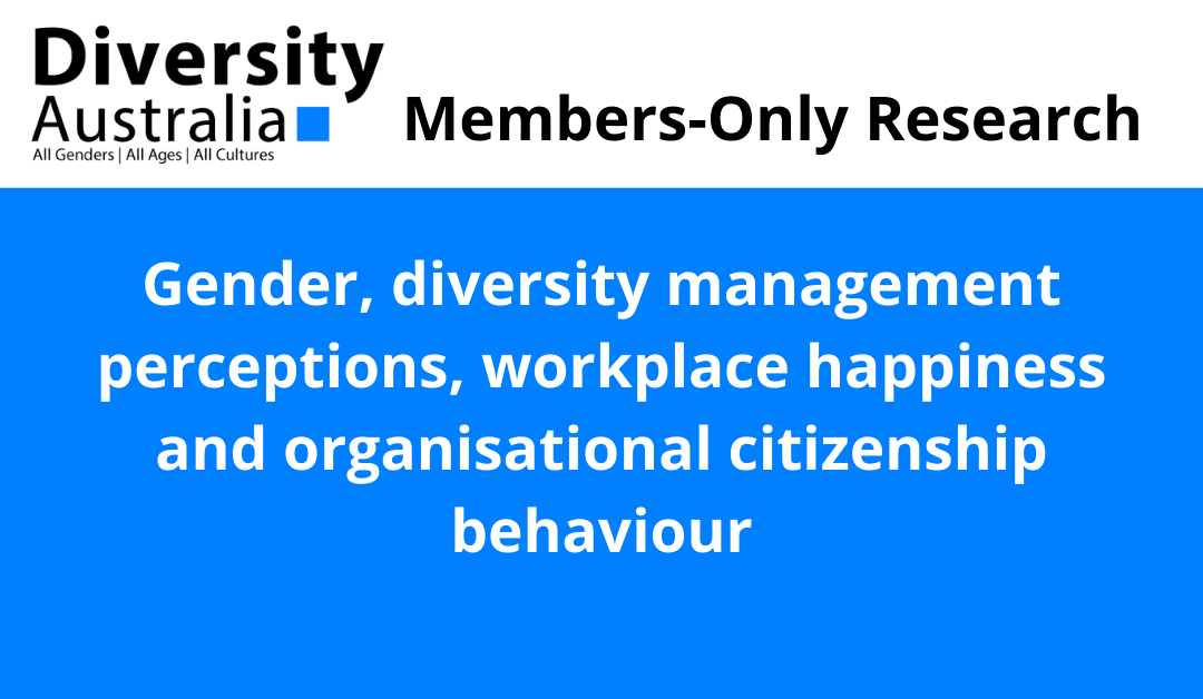 Gender, diversity management perceptions, workplace happiness and organisational citizenship behaviour