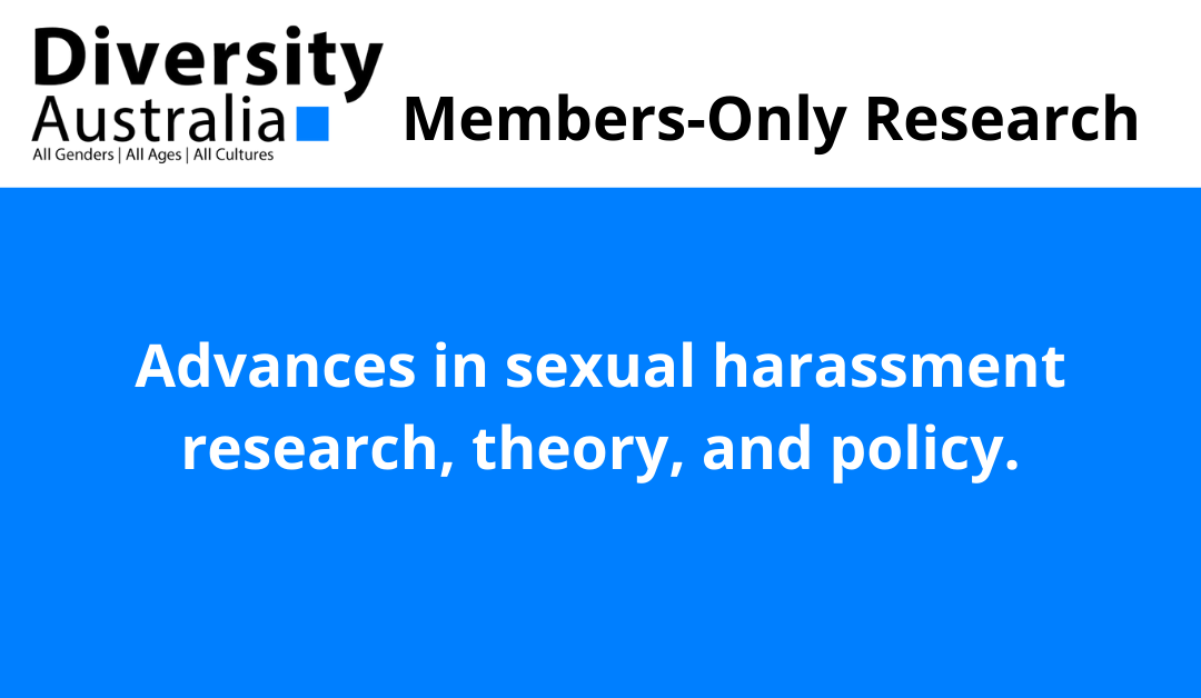 Advances in sexual harassment research, theory, and policy