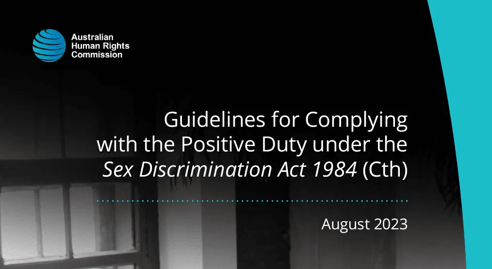 sex discrimination act guidelines positive duty