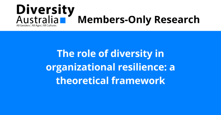 The role of diversity in organizational resilience: a theoretical framework