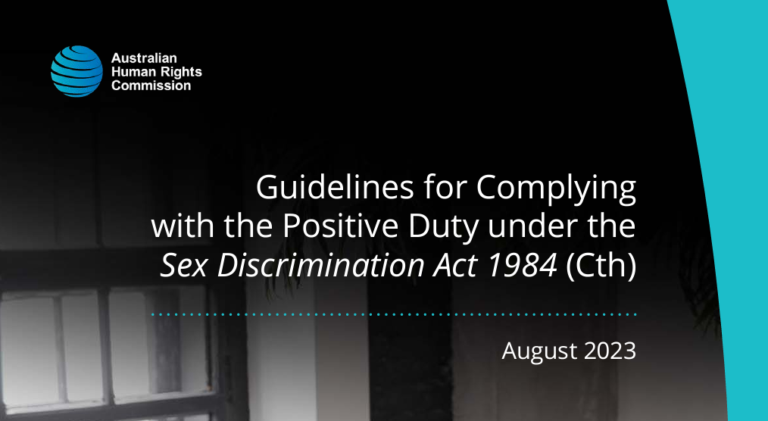 sex discrimination act guidelines positive duty